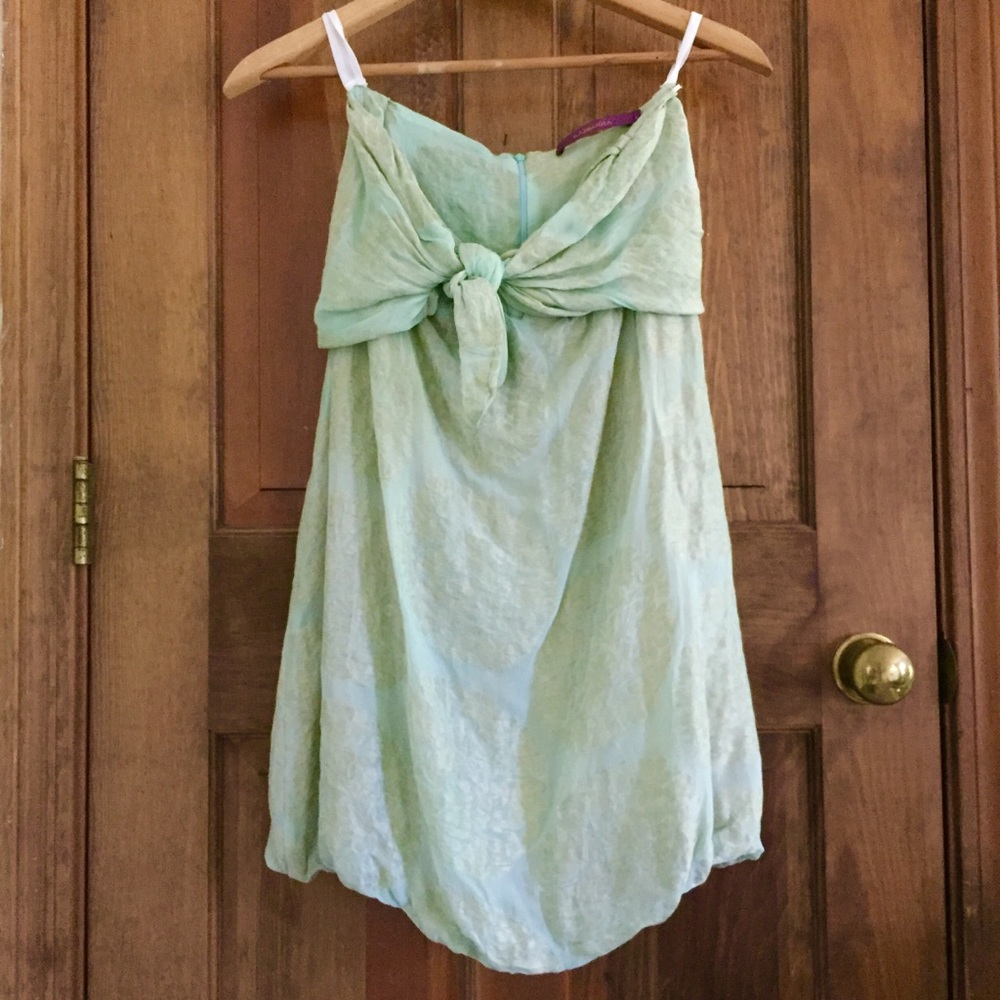 Rapsodia Silk Strapless Blue Bubble Dress Sz. L